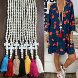 Yumfeel Bohemian Necklace Stones Tassels Long Women Jewelry