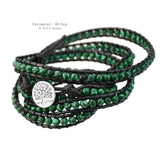 Yumfeel Malachite Beaded Leather Wrap Bracelet, 5 Layers