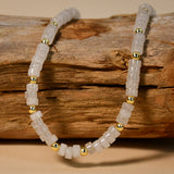 Lemon Jade Crystal Quartz Hematite Beaded Necklace