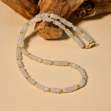 Lemon Jade Crystal Quartz Hematite Beaded Necklace