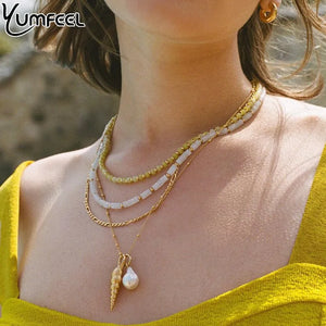 Lemon Jade Crystal Quartz Hematite Beaded Necklace