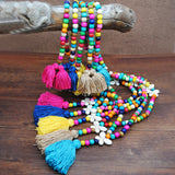 Bohemian Tassel Long Necklace Colorful Beads Stone Butterfly Pendant