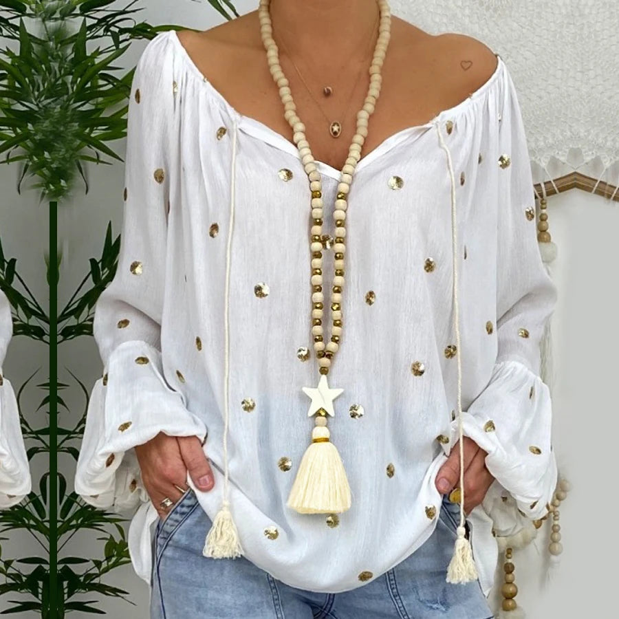 Vintage Wood Beads Necklace Tassel Pendant Bohemian Charms Jewelry