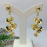 Yuminglai High Earrings Women 18K Italian Plated Big Earrings