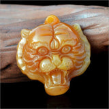 Hand Carved Jade Tiger Pendant Necklace Sweater Chain