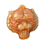 Hand Carved Jade Tiger Pendant Necklace Sweater Chain