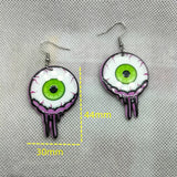 Yungqi Acrylic Heart Skull Dangle Earring Halloween Drop Earrings