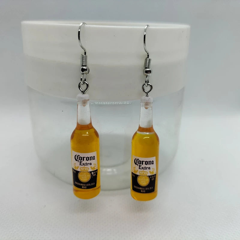 Resin Beer Bottle Earrings Mineral Bottles Womens Jewelry