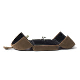 Brown Ring Box Velet Secret Button Jewelry Storage