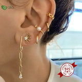Yuxintome 925 Silver Star Pendant Stud Earrings Wedding Jewelry