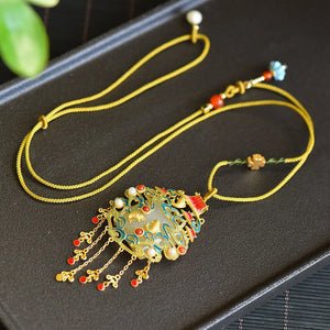 Longmen Natural Hetian Jade Necklace S925 Sterling Silver Vintage