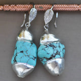 Baroque Turquoise Gold-Plated Dangle Earrings