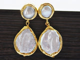 Z10486 Coin Pearl Gold-Plating Dangle Earring
