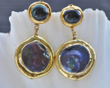 24mm Coin Pearl Dangle Earrings
