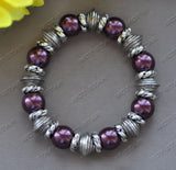 Multicolor Shell Pearl Bead Bracelet 8'' 12mm
