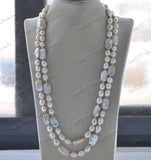 18mm Square Coin Baroque Pearl Necklace