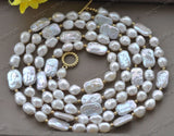 18mm Square Coin Baroque Pearl Necklace