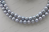 Gray Round Freshwater Pearl Necklace Bracelet Set
