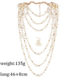ZA Women Multi-purpose Pearl Sweater Necklace Wedding Jewelry