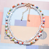 Bohemian Multi-layered Pearl Beaded Necklace for Woman