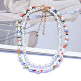 Bohemian Multi-layered Pearl Beaded Necklace for Woman