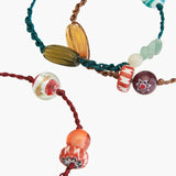 Bohemian Beaded Printed Liuli Glass Beads Bracelets Set for Women