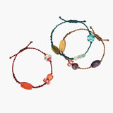 Bohemian Beaded Printed Liuli Glass Beads Bracelets Set for Women