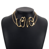 Retro Punk Big LOVE Choker Necklace for Women