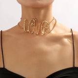 Retro Punk Big LOVE Choker Necklace for Women