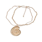 Vintage Golden Conch Pendant Necklace for Women