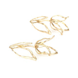 Metal Leaf Rose Flower Hollow Earrings Women's Dangle Earrings