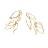 Metal Leaf Rose Flower Hollow Earrings Women's Dangle Earrings
