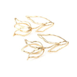 Metal Leaf Rose Flower Hollow Earrings Women's Dangle Earrings