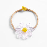 Bohemian Hemp Rope Necklace with Acrylic Flower Pendant