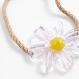 Bohemian Hemp Rope Necklace with Acrylic Flower Pendant