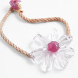 Bohemian Hemp Rope Necklace with Acrylic Flower Pendant