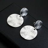 Vintage Round Disc Clip On Earrings Geometric Statement No Piercing
