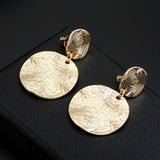 Vintage Round Disc Clip On Earrings Geometric Statement No Piercing