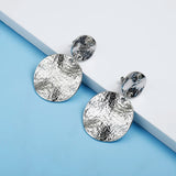 Vintage Round Disc Clip On Earrings Geometric Statement No Piercing