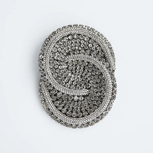 ZA Women Geometric Rhinestone Round Crystal Brooch High Jewelry