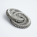 ZA Women Geometric Rhinestone Round Crystal Brooch High Jewelry