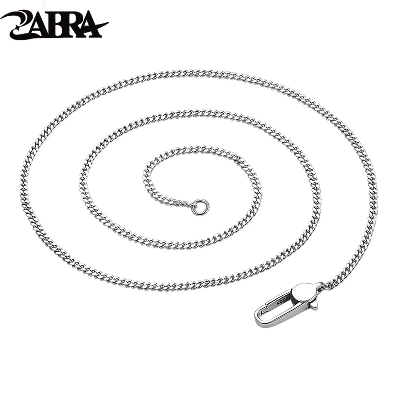925 Silver Necklace Men's Cuban Chain Thin Horsewhip Chain