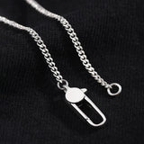 925 Silver Necklace Men's Cuban Chain Thin Horsewhip Chain