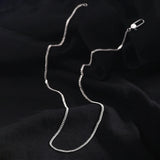 925 Silver Necklace Men's Cuban Chain Thin Horsewhip Chain