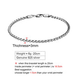 925 Sterling Silver Keel Bracelet Men's Retro Thai Silver