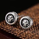 925 Silver Skull Earrings Set - Rock Punk Gothic Retro Jewelry