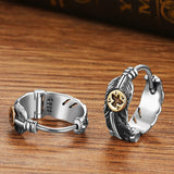 925 Silver Brass Eagle Feather Earring Men Women Party