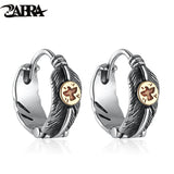 925 Silver Brass Eagle Feather Earring Men Women Party
