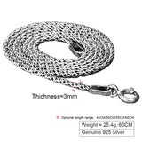 925 Silver Necklace Retro Thai Pendant Clavicle Chain Hemp Rope