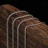 925 Silver Necklace Retro Thai Pendant Clavicle Chain Hemp Rope